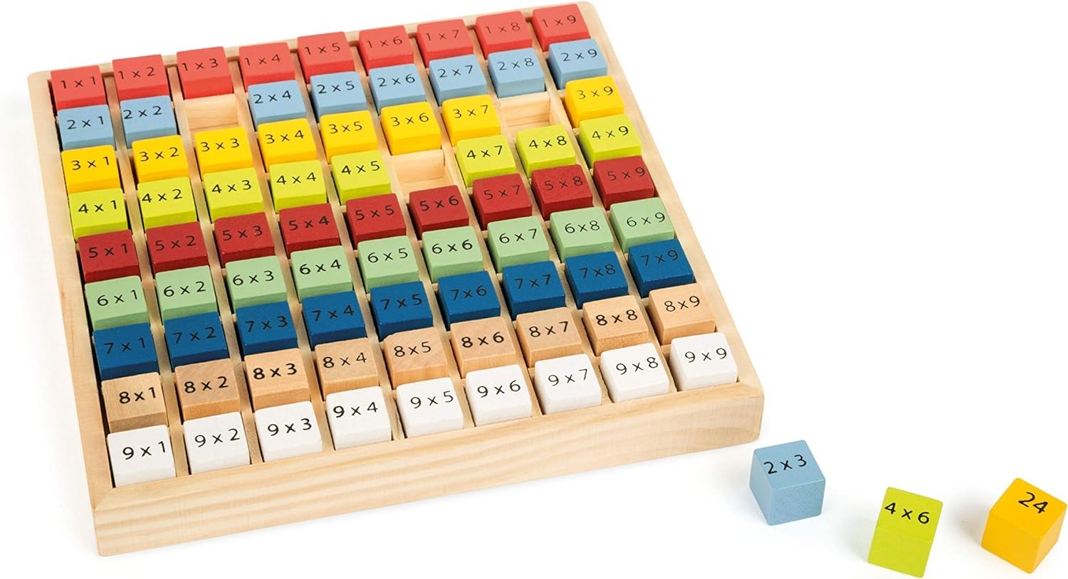 small foot 11163 Colorful 1×1 “Educate” made of wood, with 81 number cubes to le
