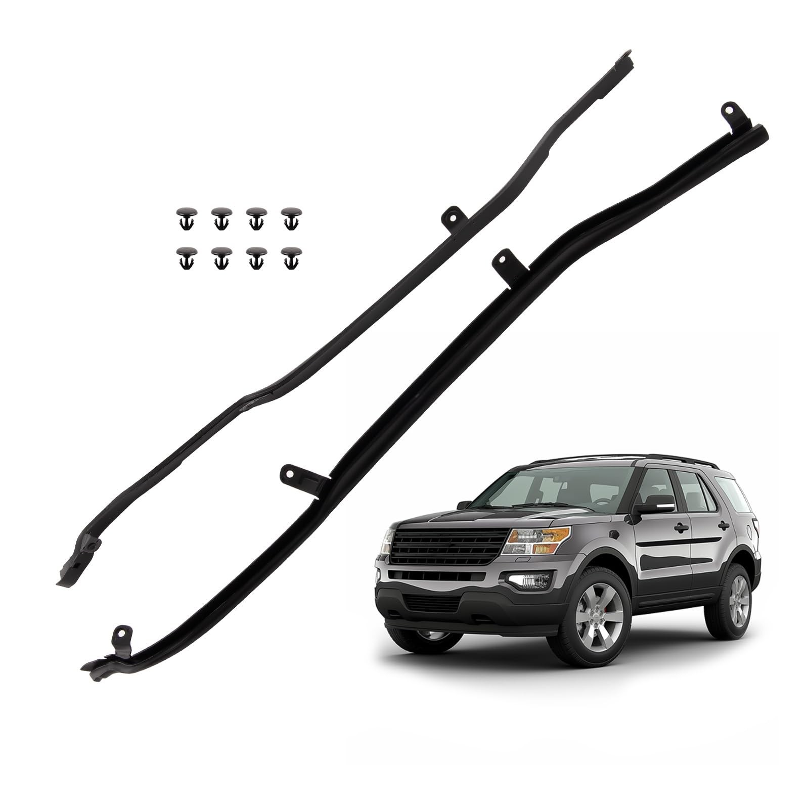 maXpeedingrods 2pcs Rear Door Weatherstrip Seal Left & Right for Ford Black