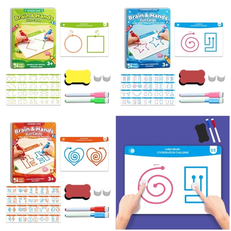 Interactive Left Right Brain Exercise Cards For Kids Educational Play Gadget