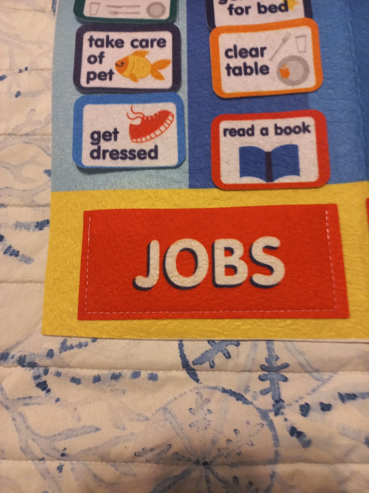 Responsibilities & Rewards Chart Felt Banner 15 Chores & 15 Stars Educational