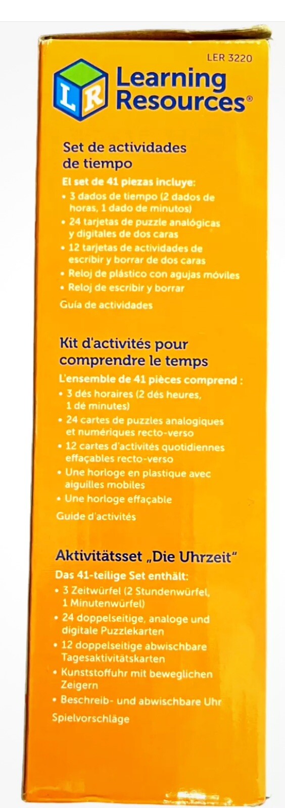 Learning Resources Time Activity Set 41 PCS, Ages 5+ Multi-Color Game NOBOX NEW