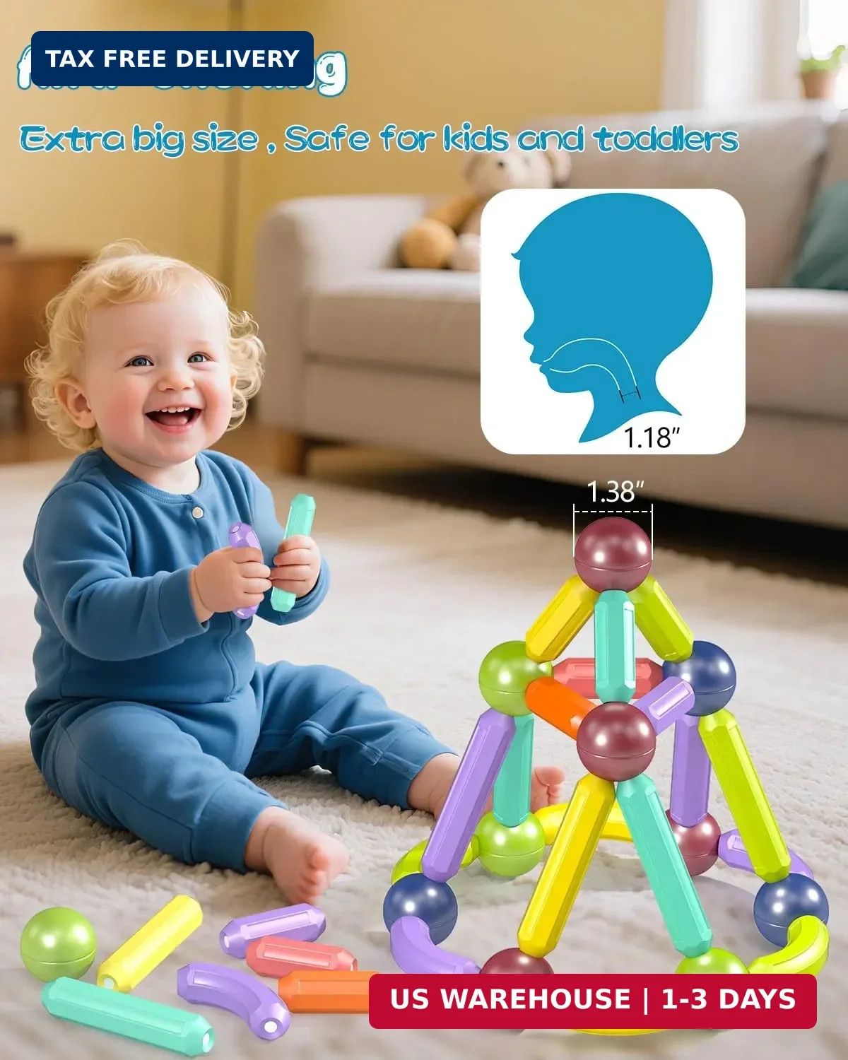 Magnet Toys Magnetic Building Blocks,STEM Starter Toys for Kids Age 3-5Preschool
