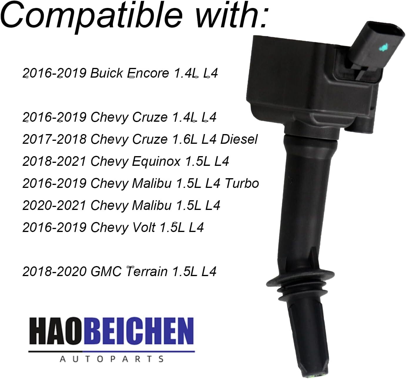 Ignition Coil Pack Set of 4 Compatible with Buick Encore Chevy Cruze Equinox