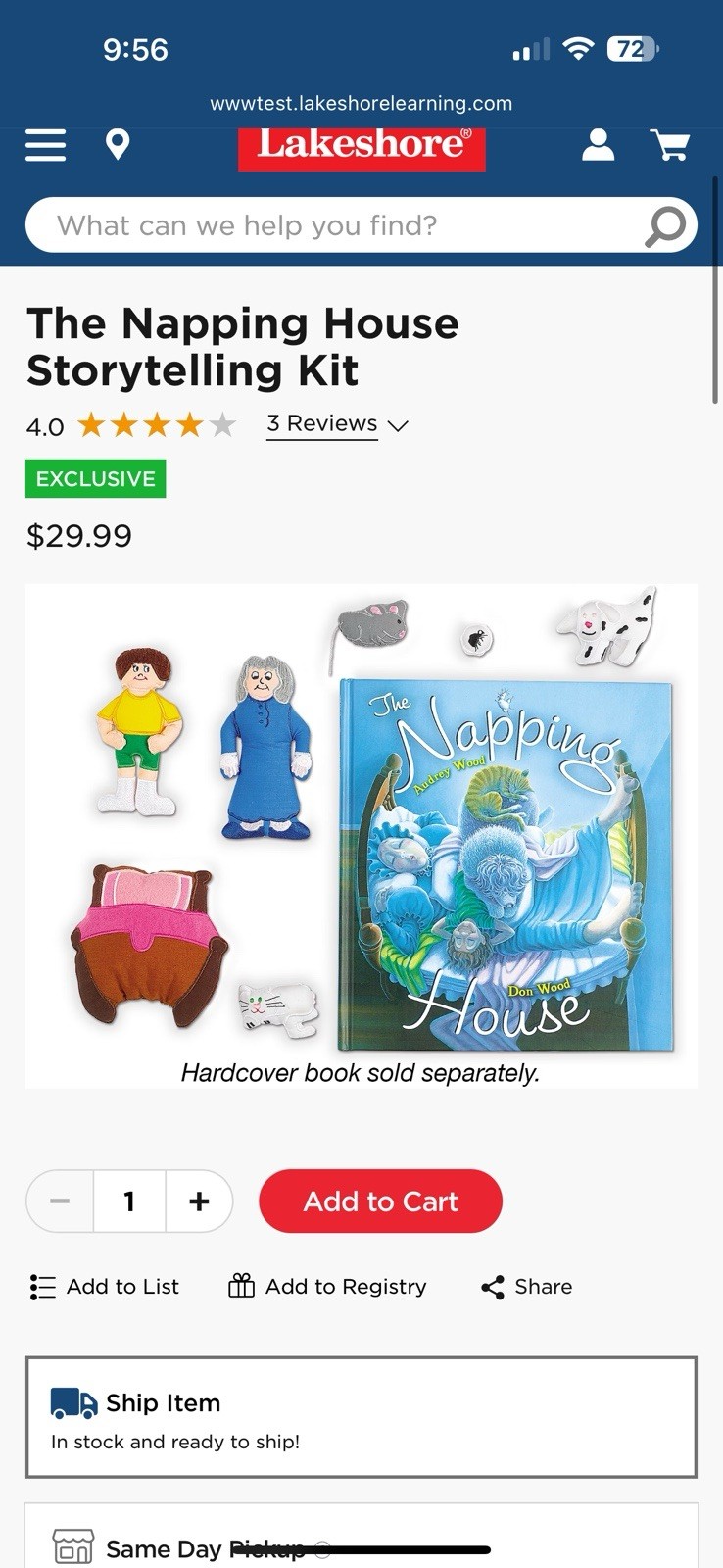 The Napping House Lakeshore Storytelling Kit