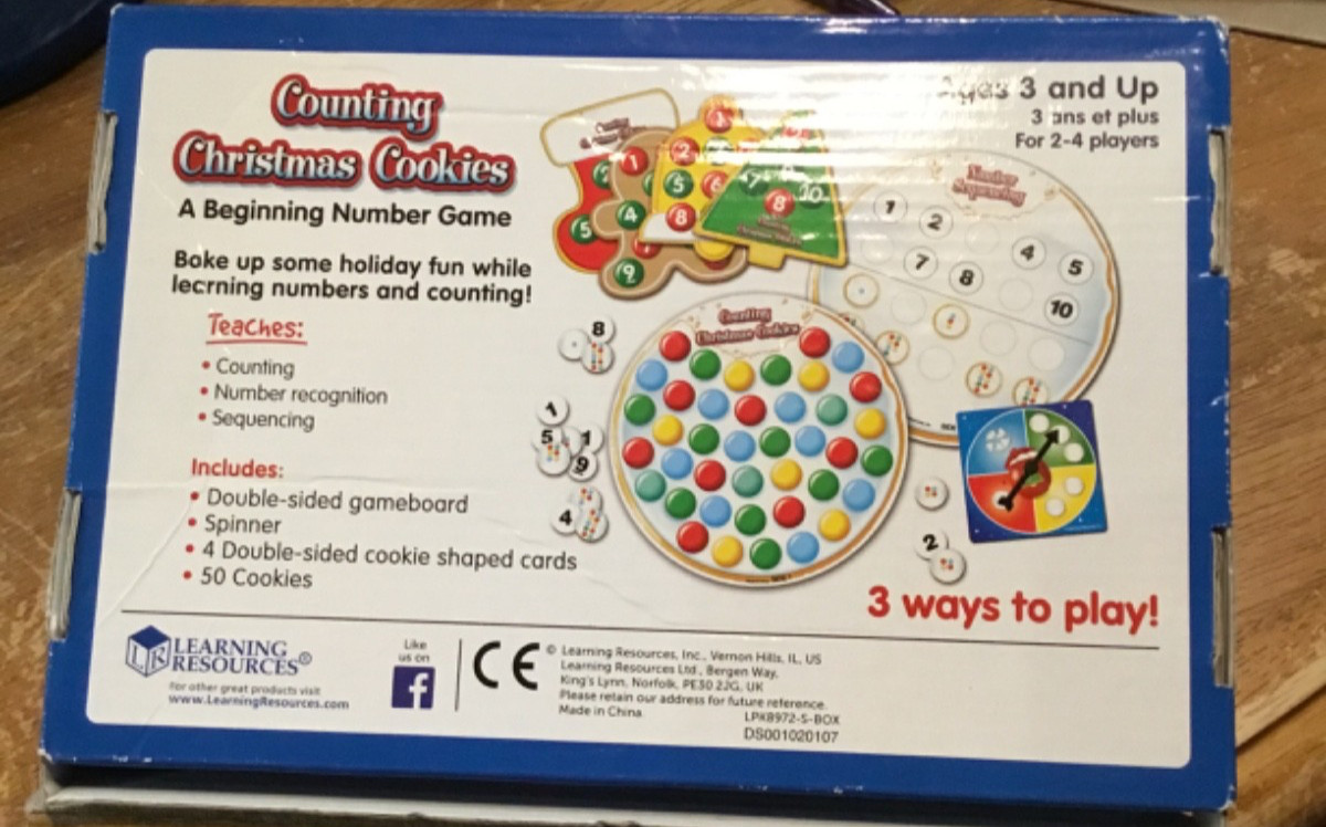 Learning Resources Counting Christmas Cookies -Missing 3 Cookies