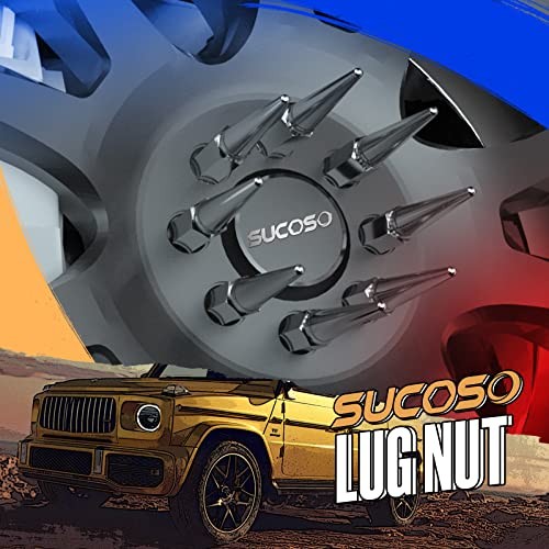 32PCS 14X1.5 Spike lug nut 4.4″ Tall-Chevy Silverado 8Lug, M14x1.5 Electroplated