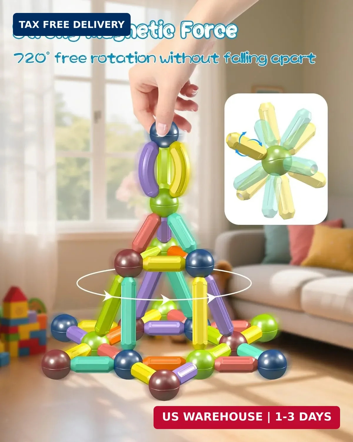 Magnet Toys Magnetic Building Blocks,STEM Starter Toys for Kids Age 3-5Preschool