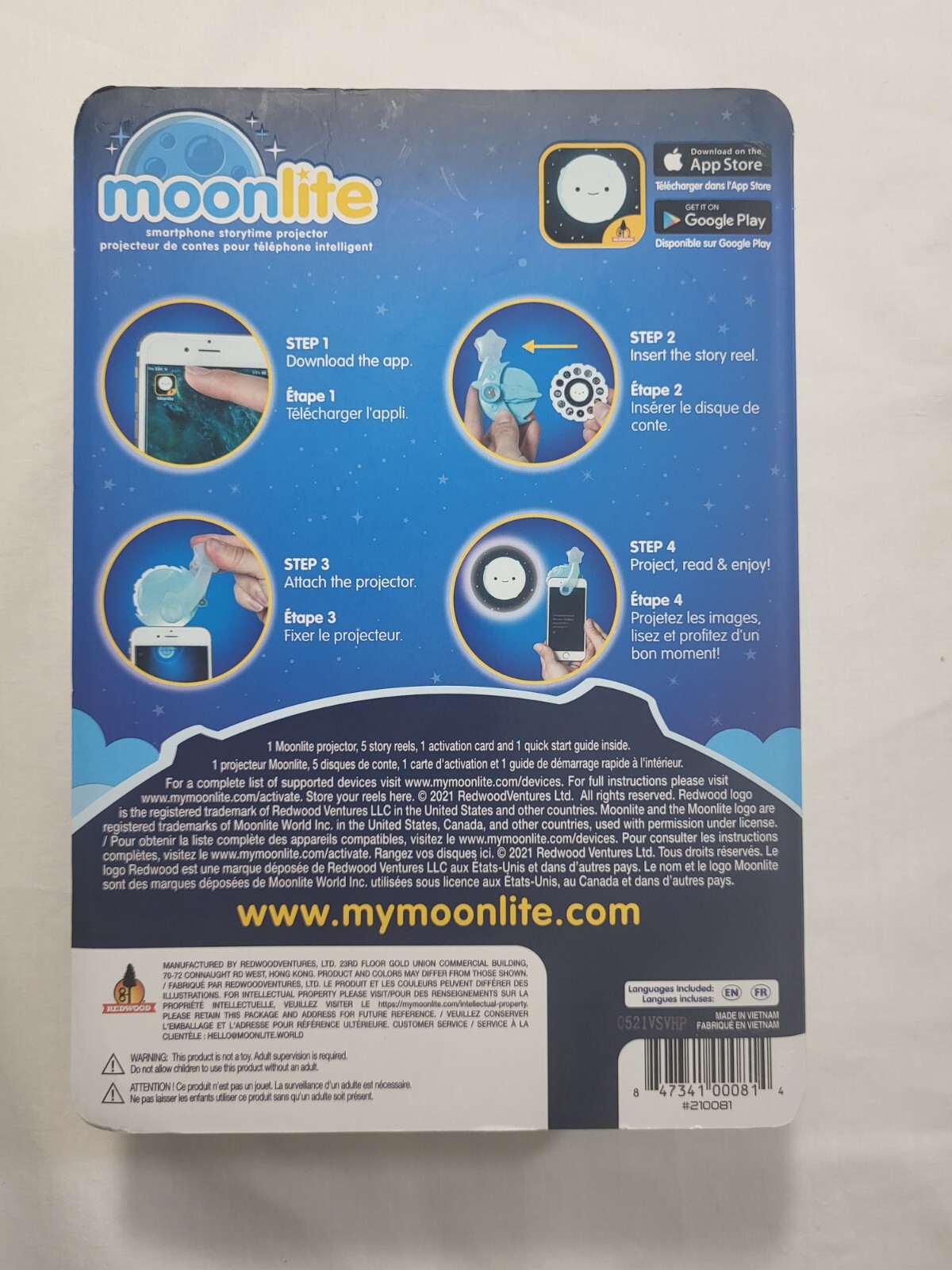 Moonlite Mini Projector with 5 Classic Fairy Tale Stories Storytime Light up new
