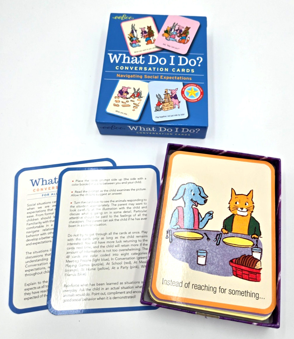 Eeboo Emotional & Social Literacy Conversation Cards For Kids Illustrated