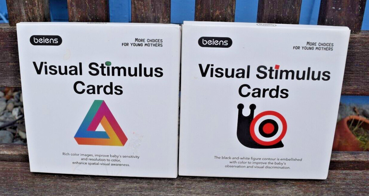 2 Sets Beiens Visual Stimulus Activity Card for Babies 40 Double Sided Cards