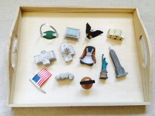 Montessori U.S. monuments 5 Parts Cards with Extra Large Replicas