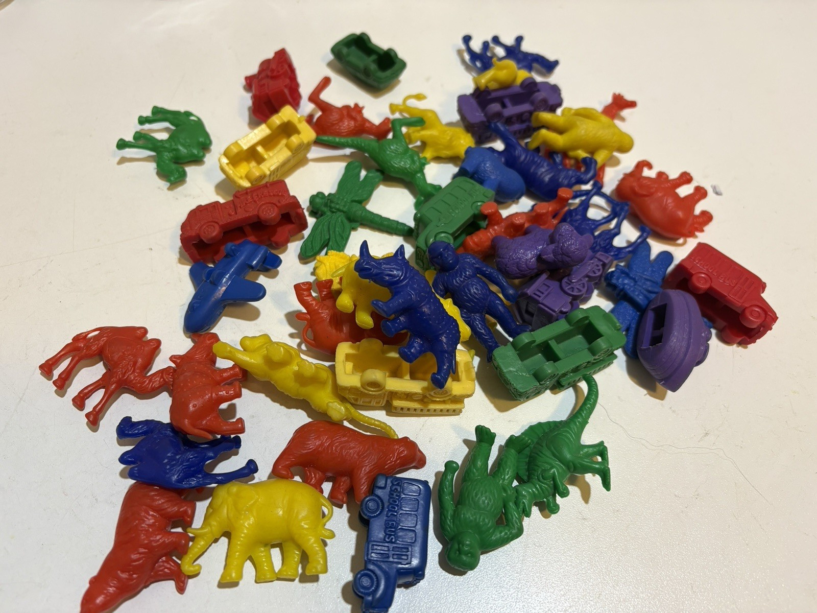 Colourful Rubber Animal Dogs Trains Toys Counting Sorting Sensory