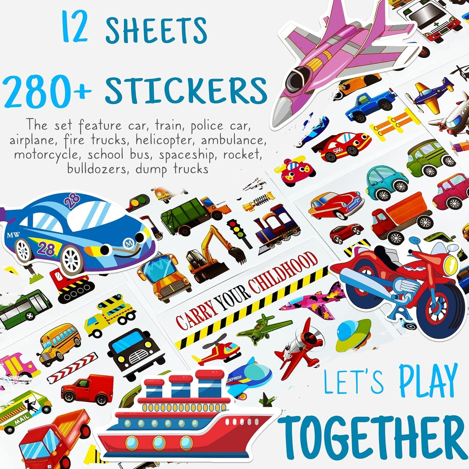 Transportation Stickers for Kids, Teaching Aids for School and Home, Rewards …
