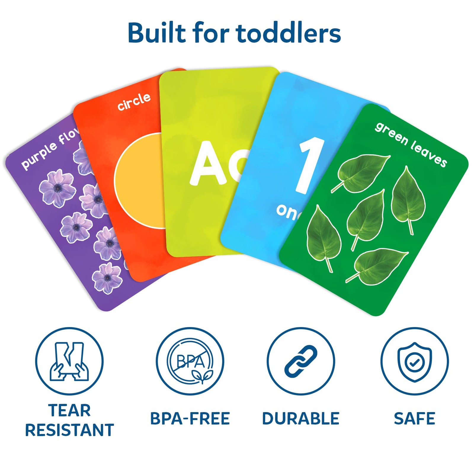 Thick Flash Cards for Toddlers – Letters, Numbers, Shapes & Colors, Montessor…