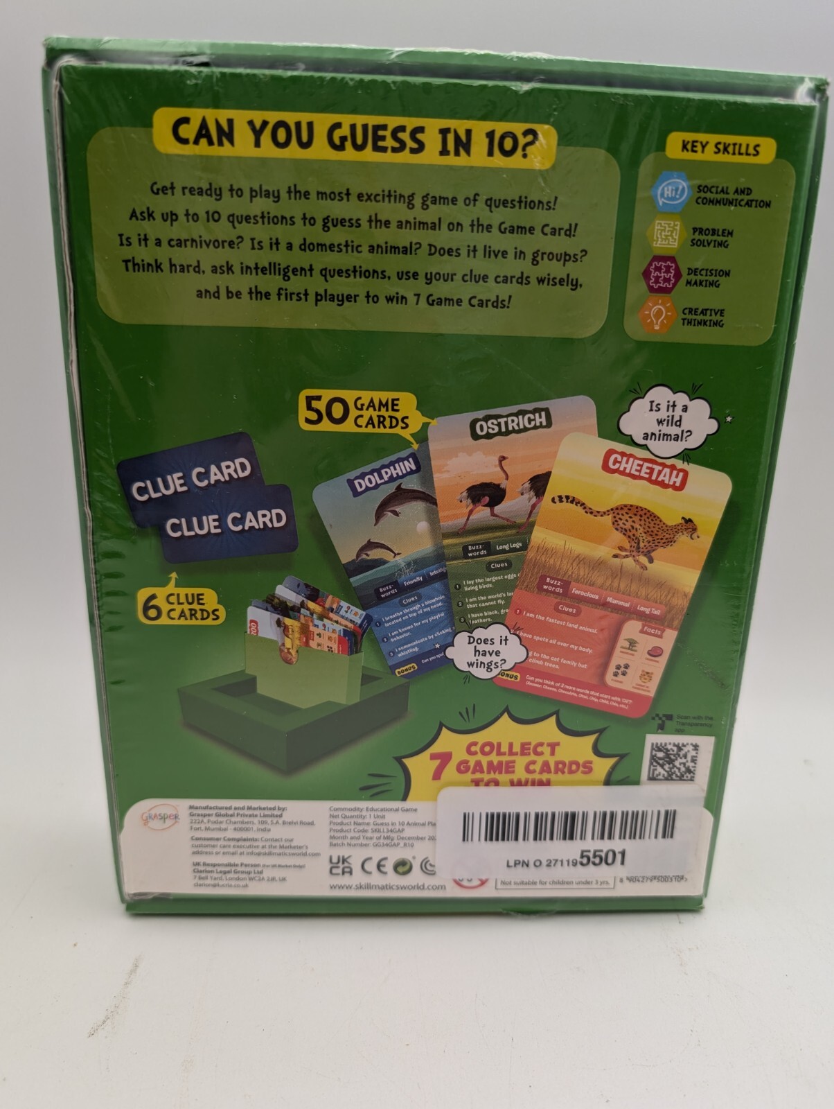 Guess In 10 Animal Planet Guessing Game Skillsmatic Family Game