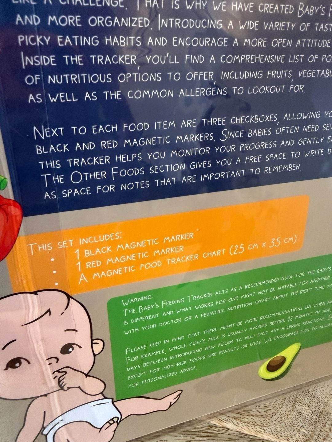 Mommy’s Guide Baby’s Feeding Tracker Magnetic Chart with Markers