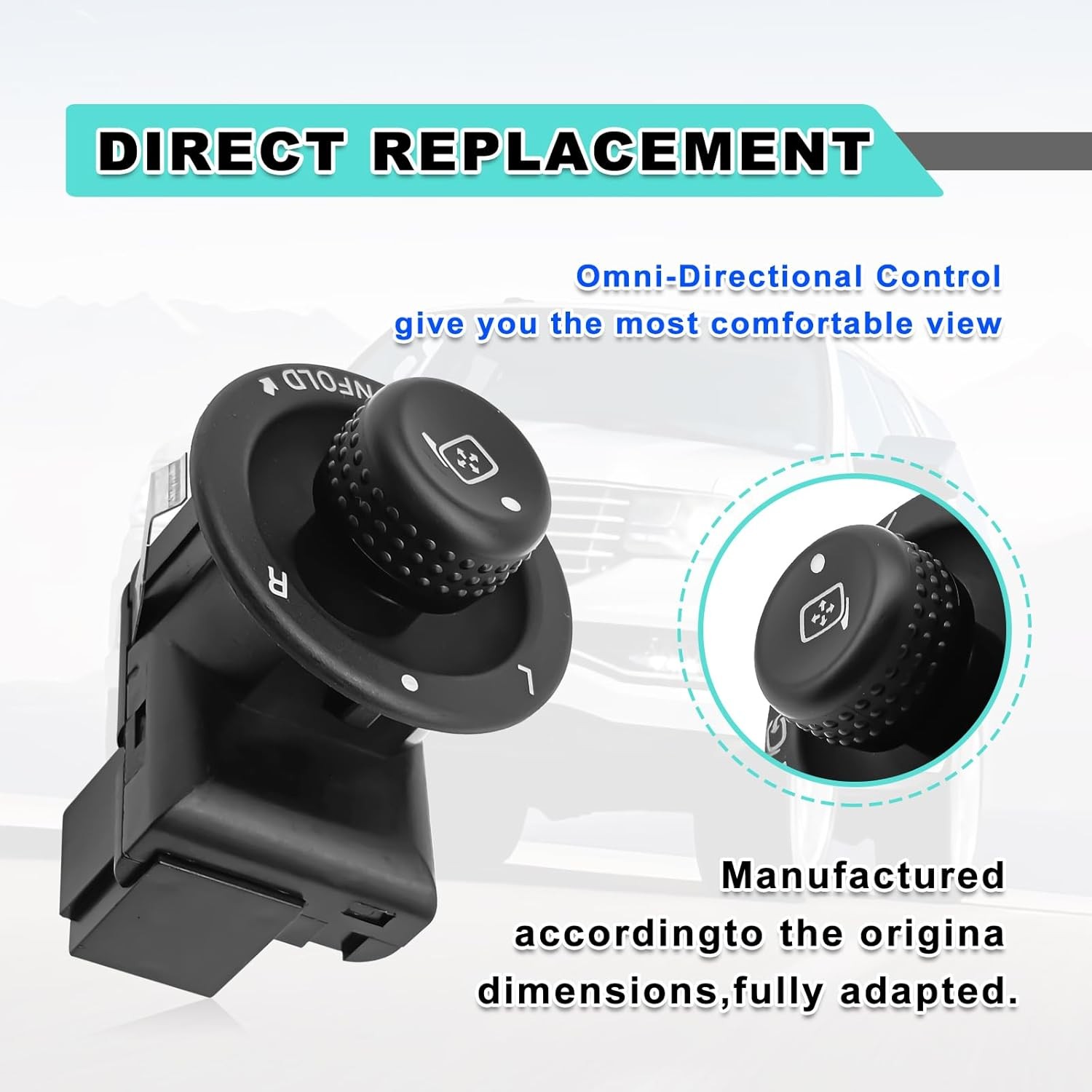 Front Driver Side Power Mirror Control Switch Compatible 05-14 Ford F150,08-16 F