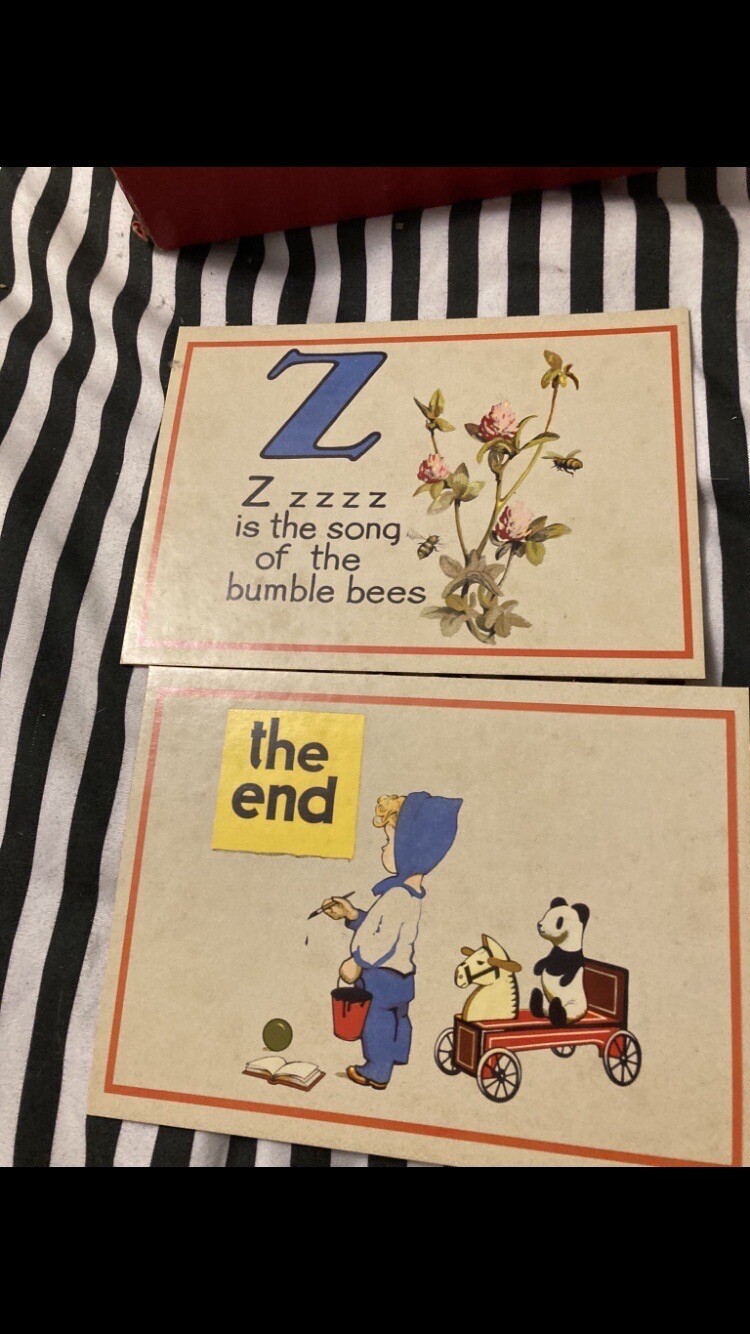 Cards Set Lot Alphabet Learning Vintage Cute Unique Rare Educational