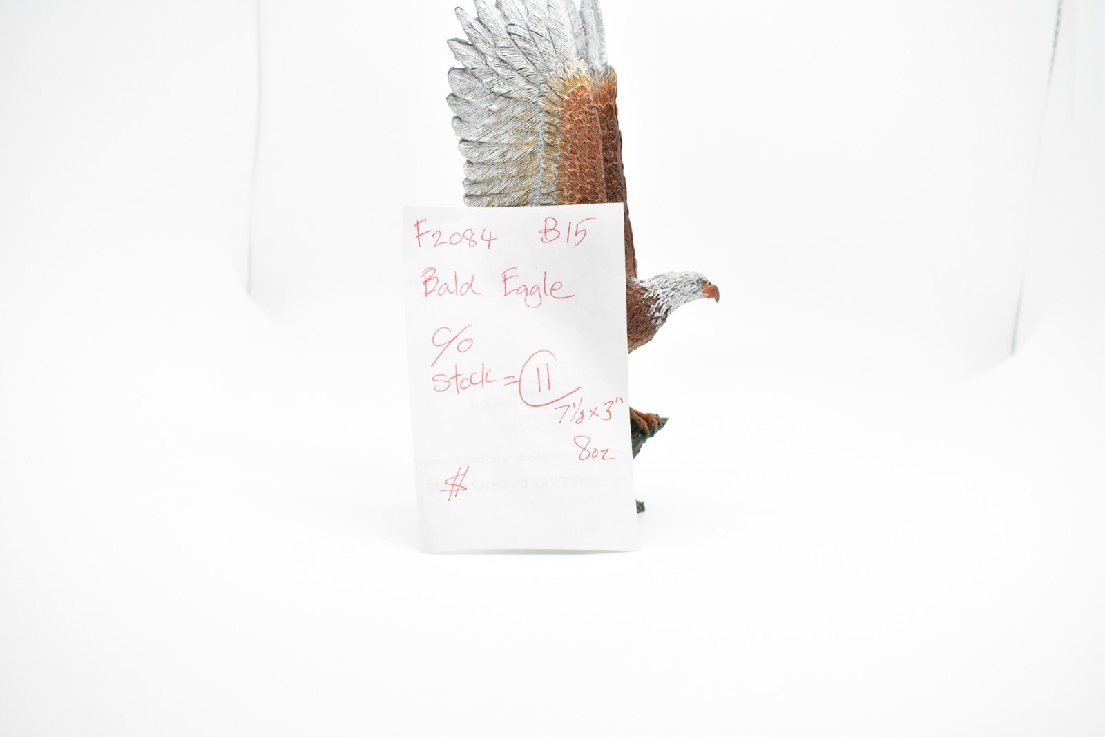 Bald Eagle, High Quality Realistic Toy Plastic Statue Hand Painted 7 1/2″
