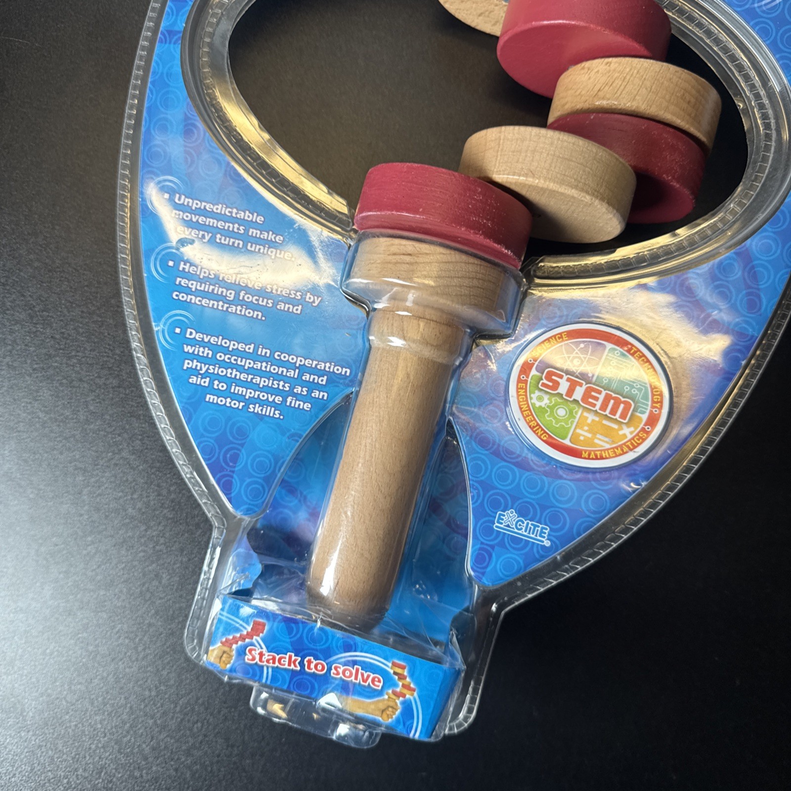 True Balance Handheld Wooden Coordination Puzzle Toy by Excite STEM NOB Clean