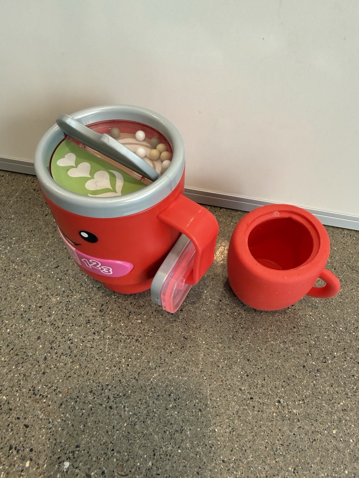 Fisher-Price Red Learning Toy Blender Cup ABC 123 Numbers w/ Small Cup