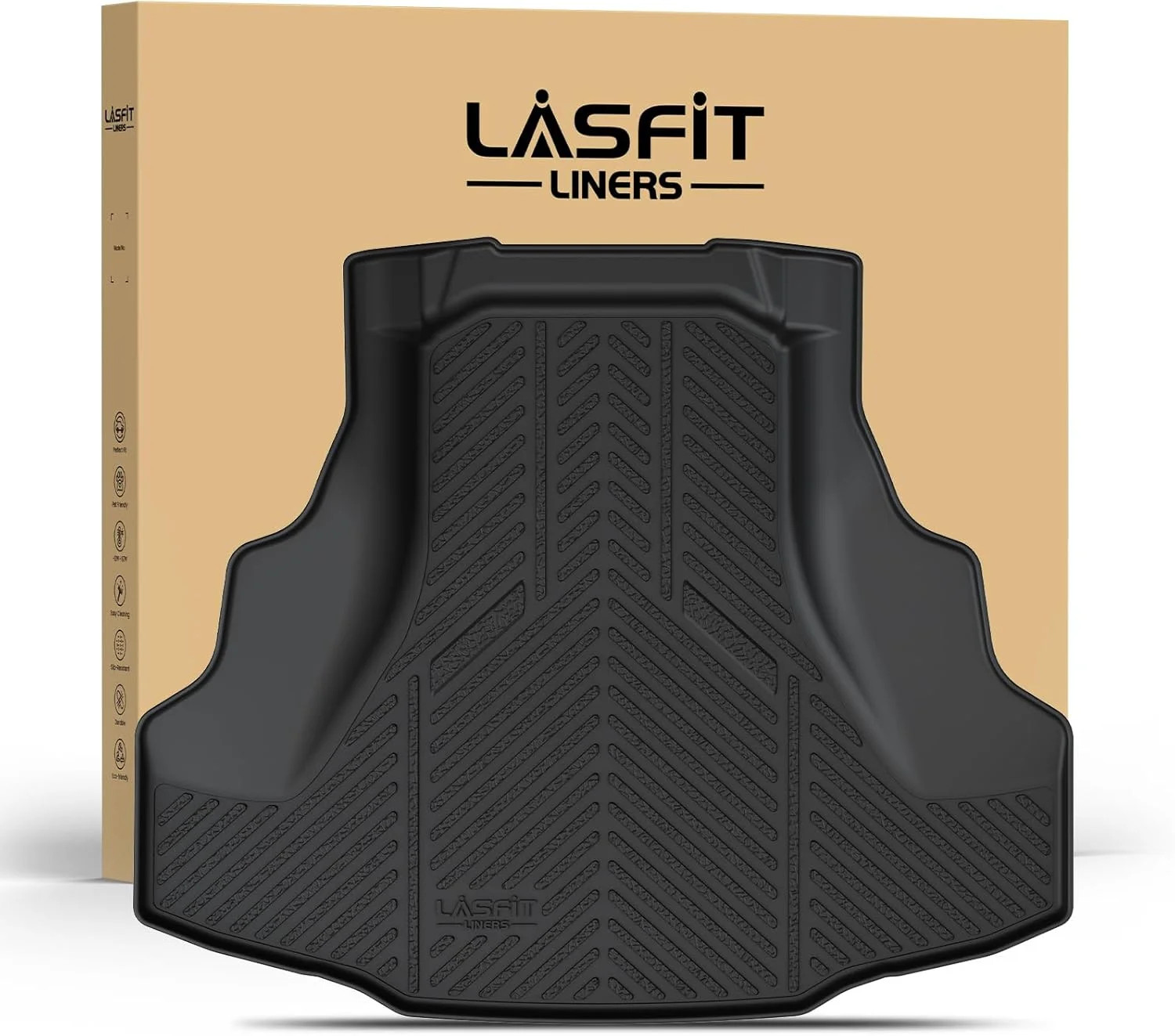 LASFIT Trunk Mat for Honda Accord 2012 2011 2010 2009 2008, All Weather TPE Cust