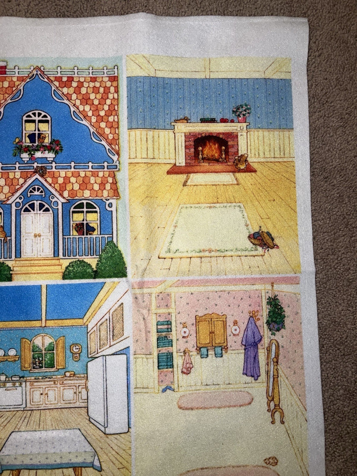 Vintage Betty Lukens Quiet Book Felt Kit Uncut Dollhouse Family 37” x 25.5”