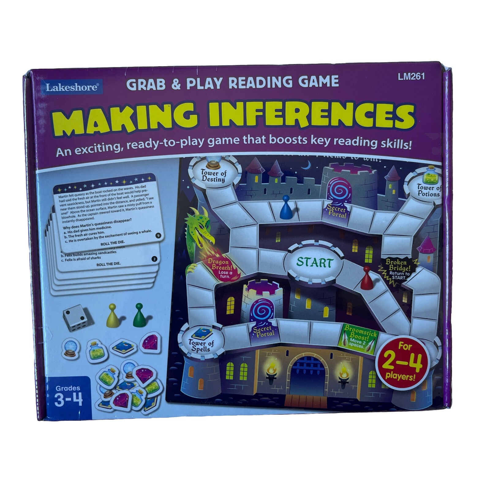 LAKESHORE LEARNING GRAB & PLAY READING GAME – MAKING INFERENCES – NEW/SEALED