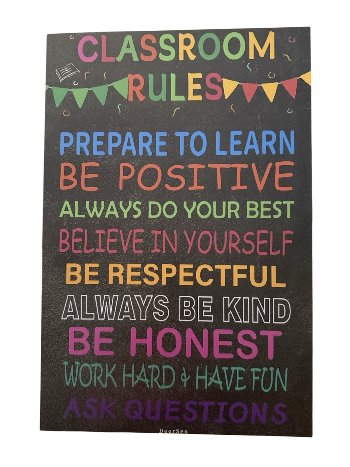 9 Educational Preschool Posters for Toddlers & Kids with Double Sided Tape Dots.