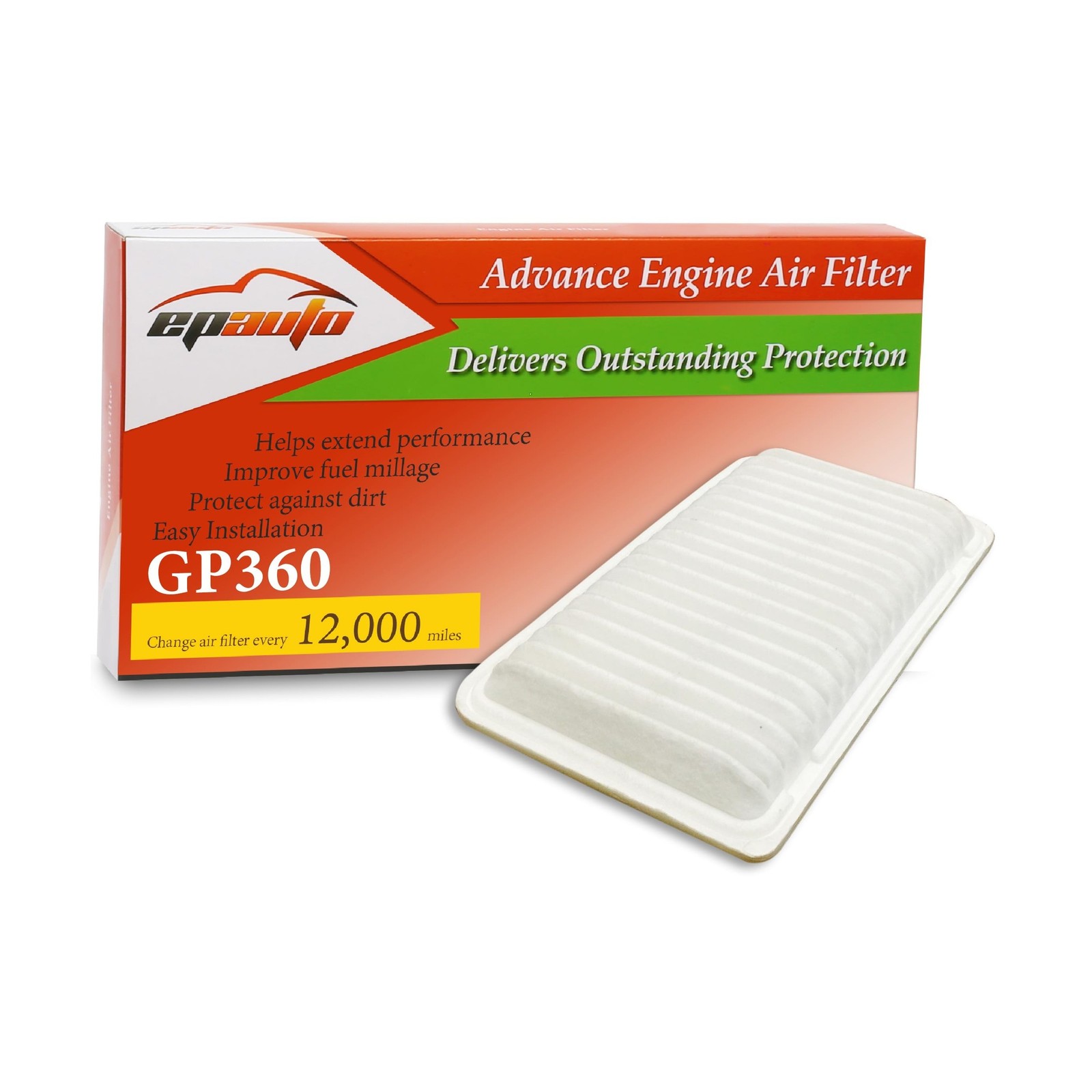 EPAuto GP360 (CA9360) Engine Air Filter Replacement for Toyota Camry (2002-20…