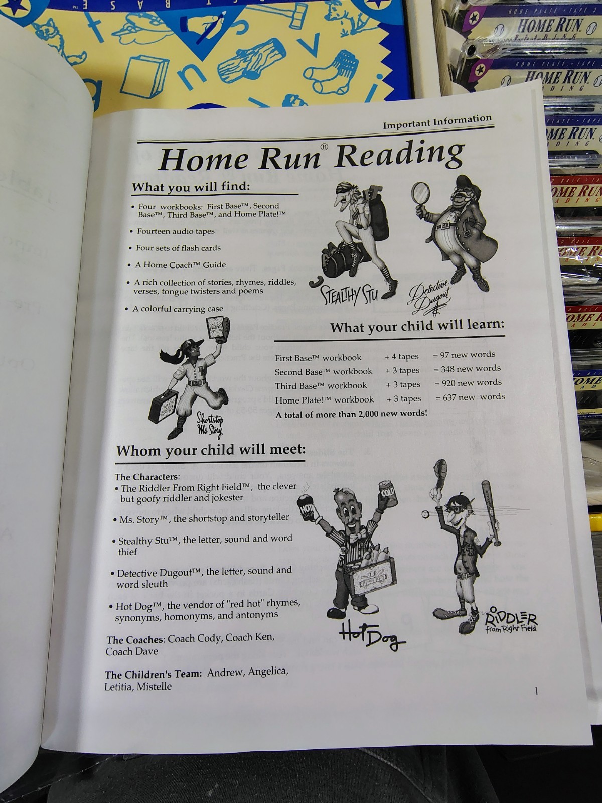 Learn to Read Program by Educational Insights 4+ Home Run School Workbooks Tapes