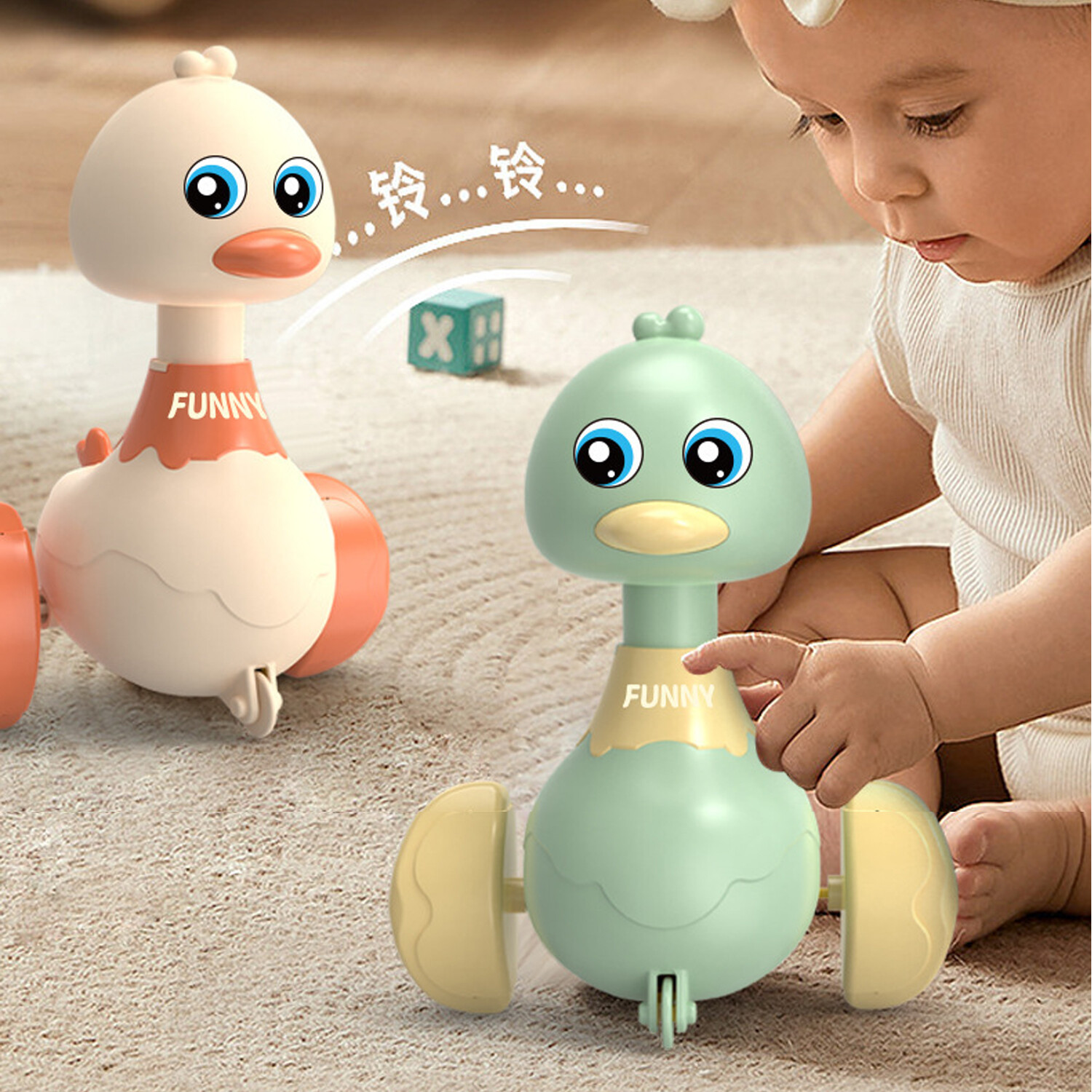 Educational Baby Toy,Press and Wiggle Duckie for Intellectual Development
