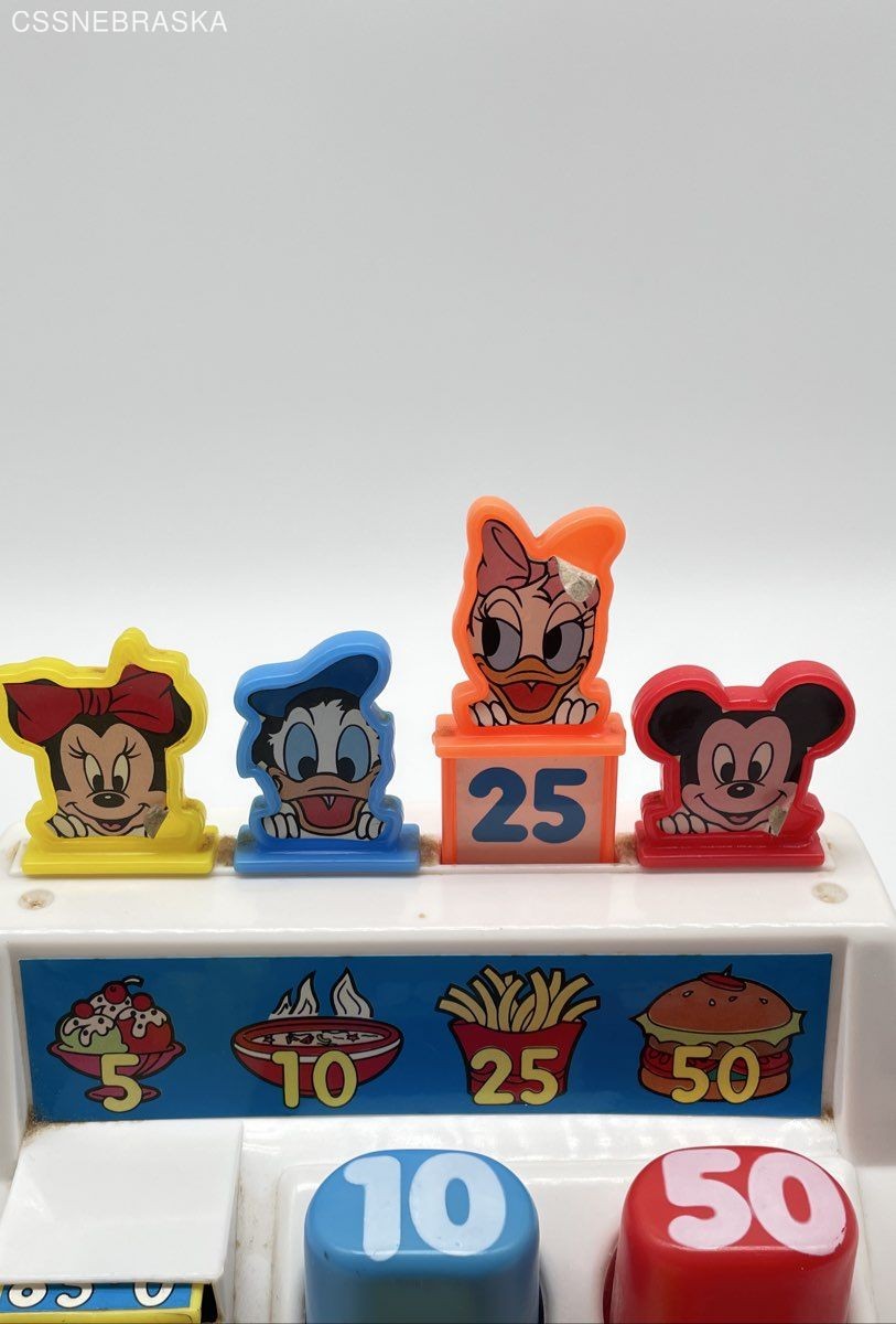 Arco Preschool Carry Around Cash Register Vintage Plastic Mickey Mouse