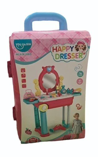 Happy Dresser Set 2 in 1 Makeup Set with Attractive Travel Suitcase Play Set