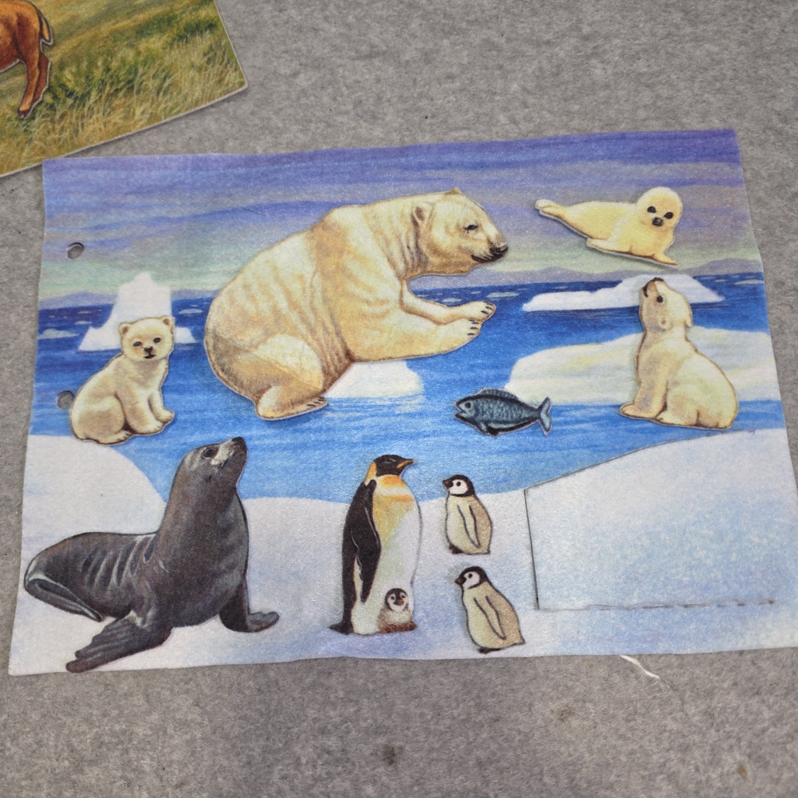 Little Folk Visuals Felt Wild Animal Mothers And Her Babies 1985 Cut Story Book