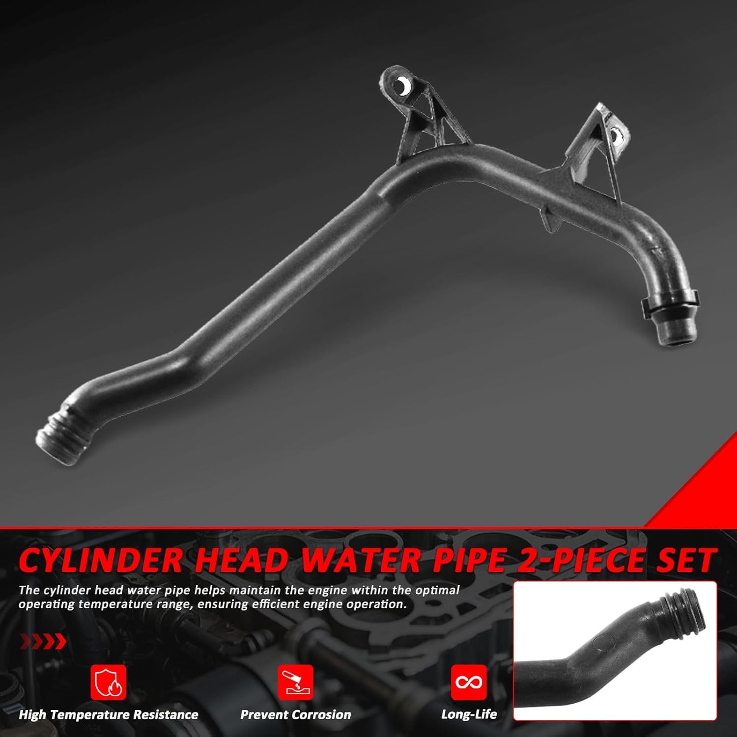 2 PCS Engine Coolant Pipe 2000-2006 For BMW E36 E39 E46 E85 320i 323i 325i 328i