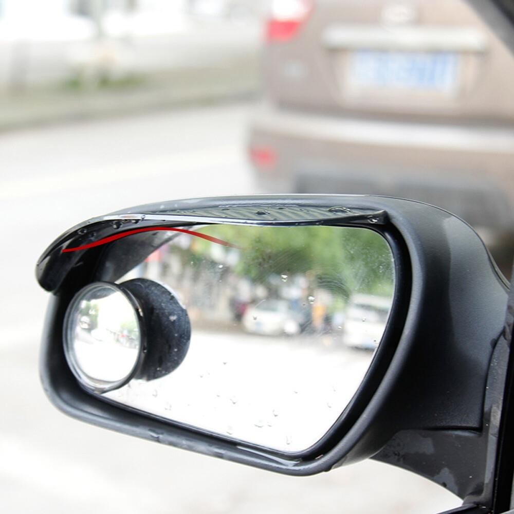 2x Carbon Fiber Black Mirror Rain Visor Guard Cover For Car Exterior Accessories
