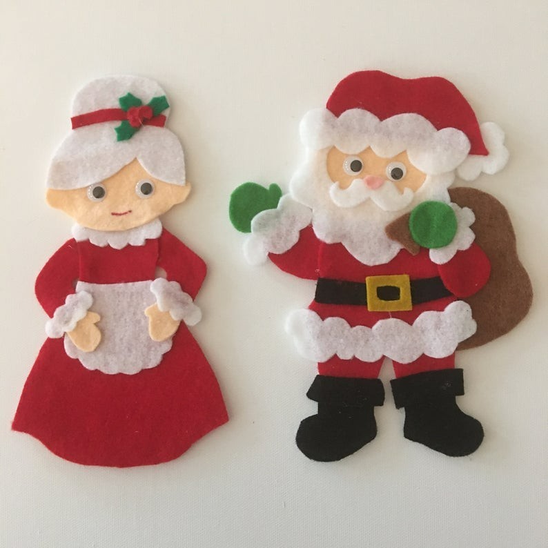 Santa and His Friends Felt Board Pieces or Paint Stick Puppets