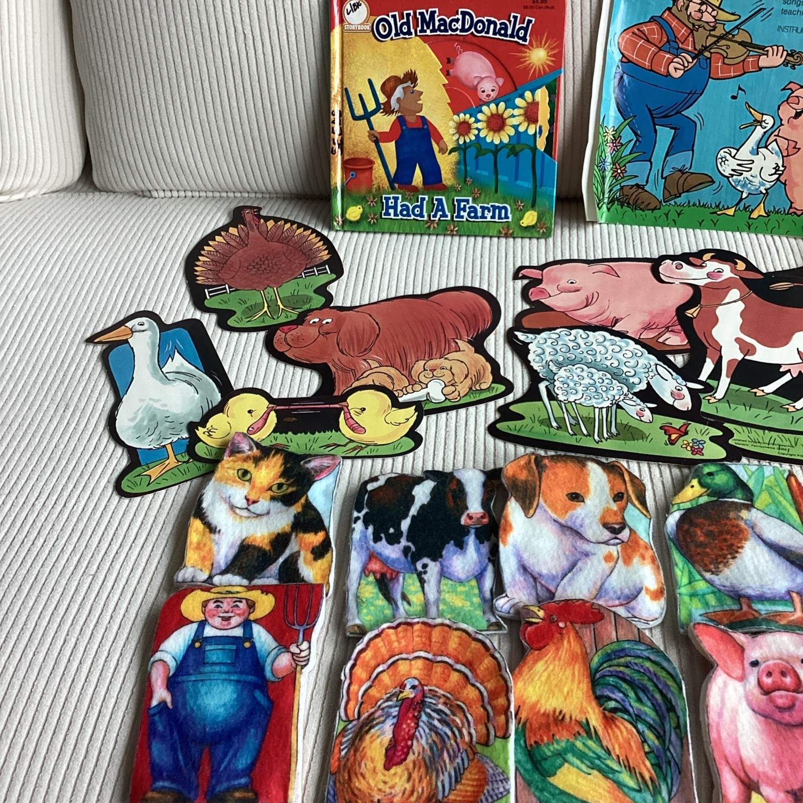 Vtg Old Macdonald Had A Farm Felt Board Story Figures Animals Educational Music