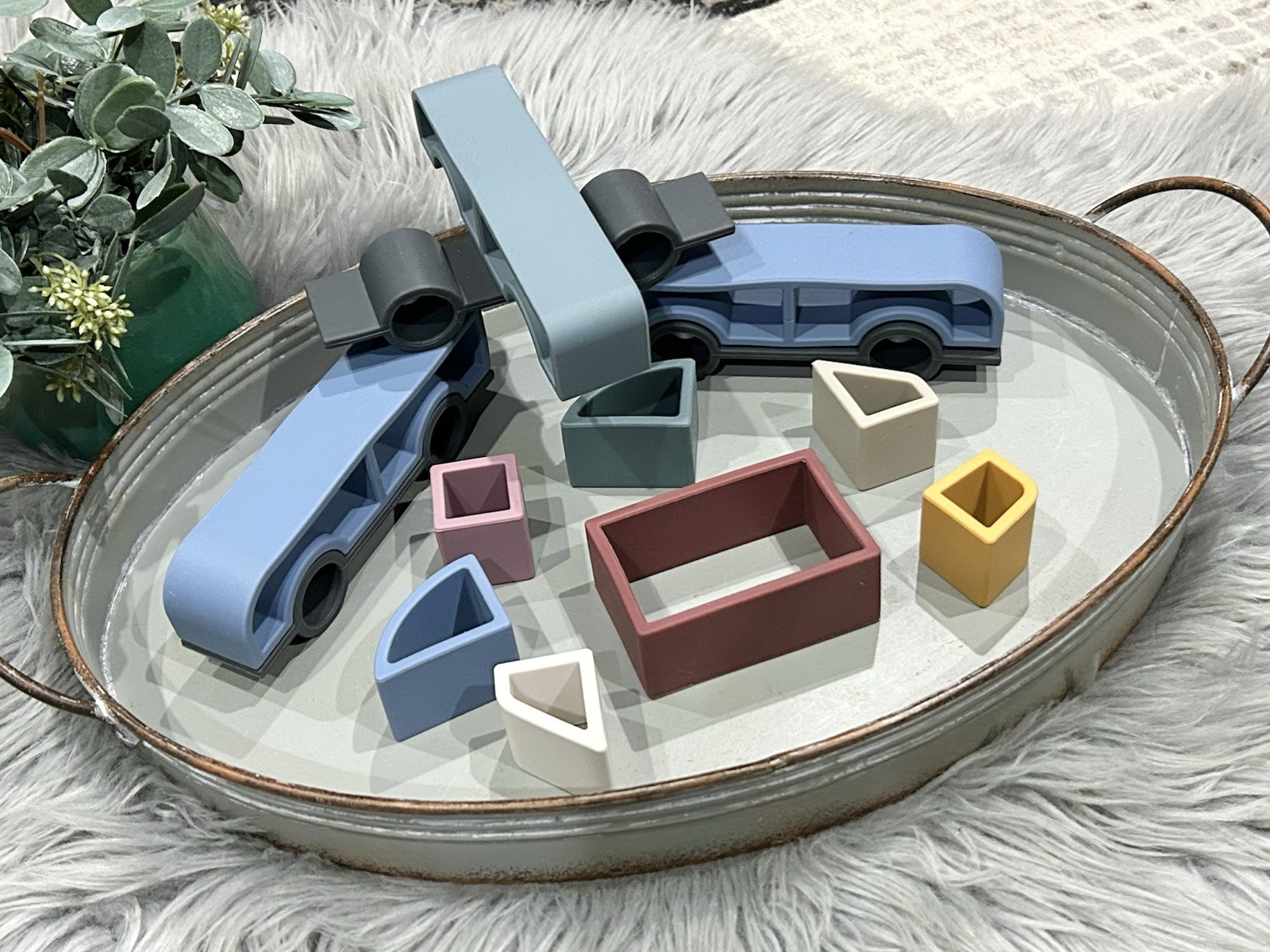 Silicone Stacking Montessori Transportation 3 Vehicle Set