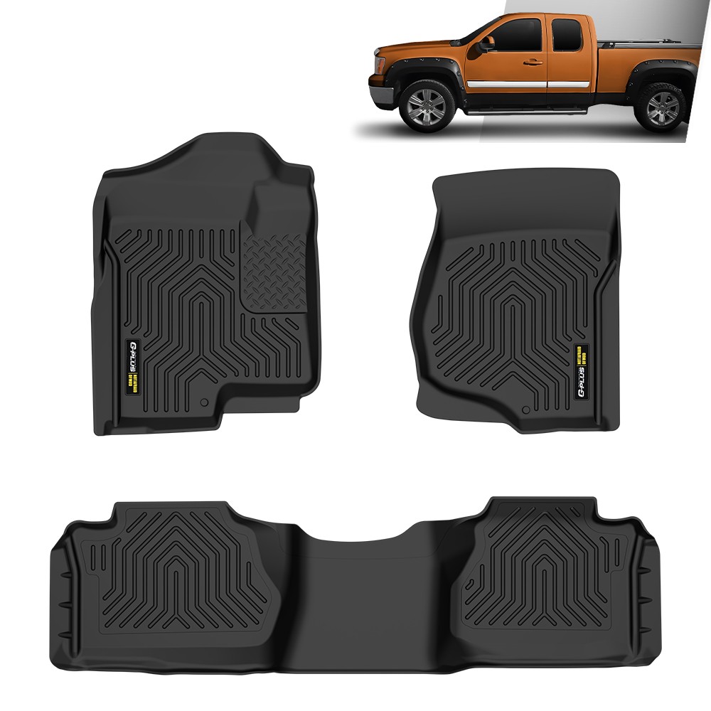 3PC Floor Mats Fits 2007-2013 Chevrolet Silverado & GMC Sierra 1500 2500 3500 US