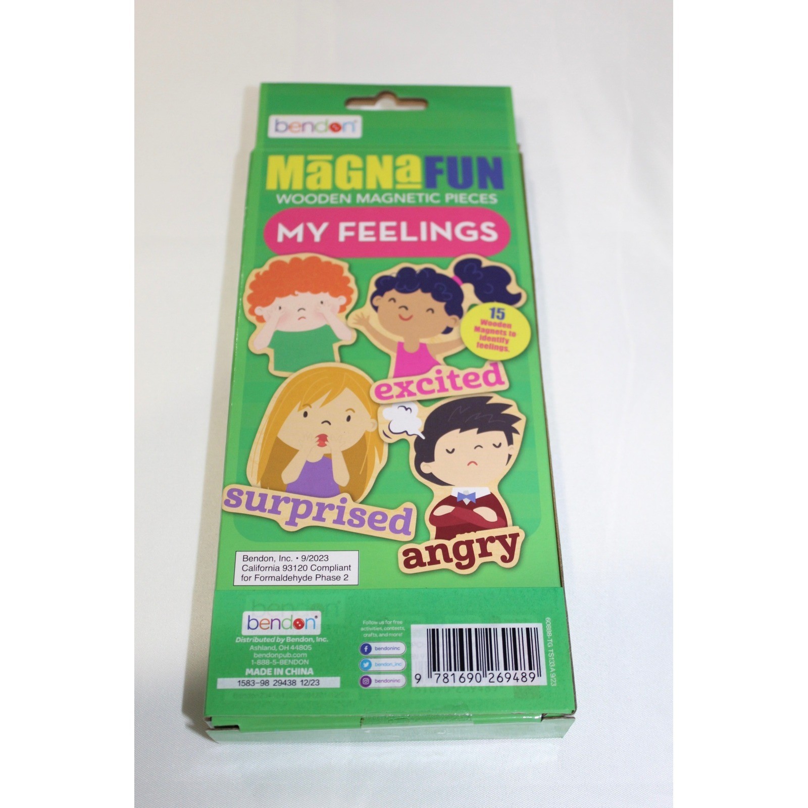 Bendon MagnaFun My Feelings Wooden Magnetic Pieces 15 Pack Kids Educational Toy