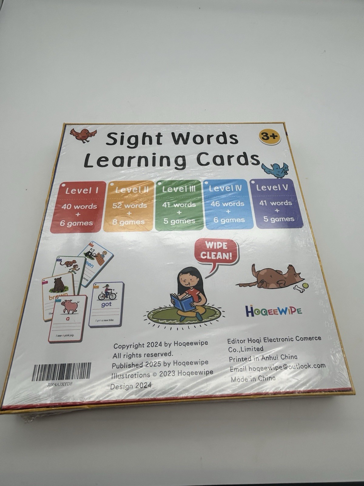 Hoqeewipe Sight Words Learning Cards 130pc Wipe Clean Set Ages 3+ New