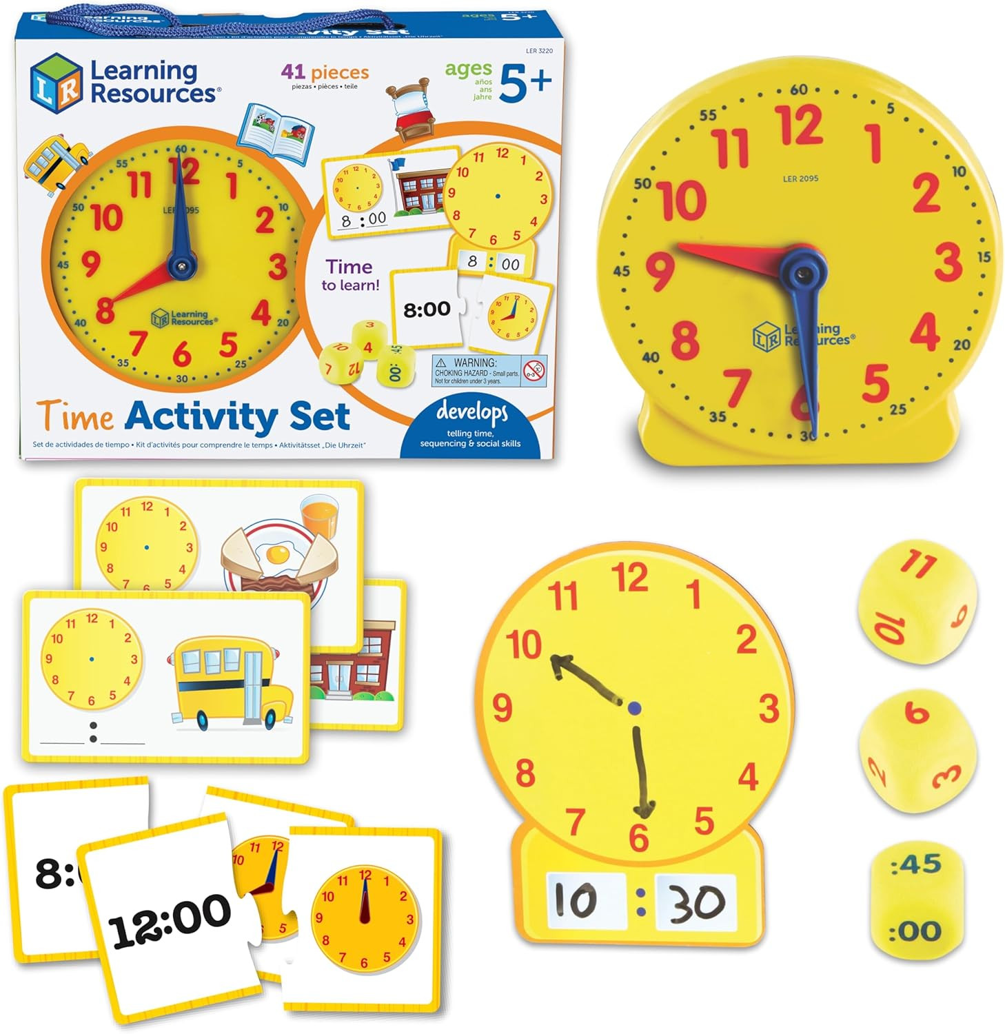 Time Activity Set – Teaching Clocks for Kids, Teacher Classroom Must Haves, Elem