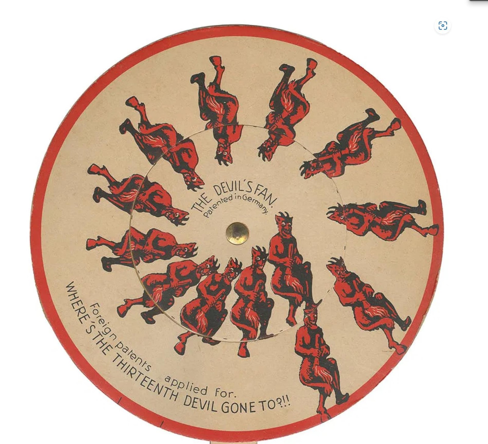 The Devil’s Fan Puzzle – Classic 1900s Optical Illusion, Unique Home Décor &