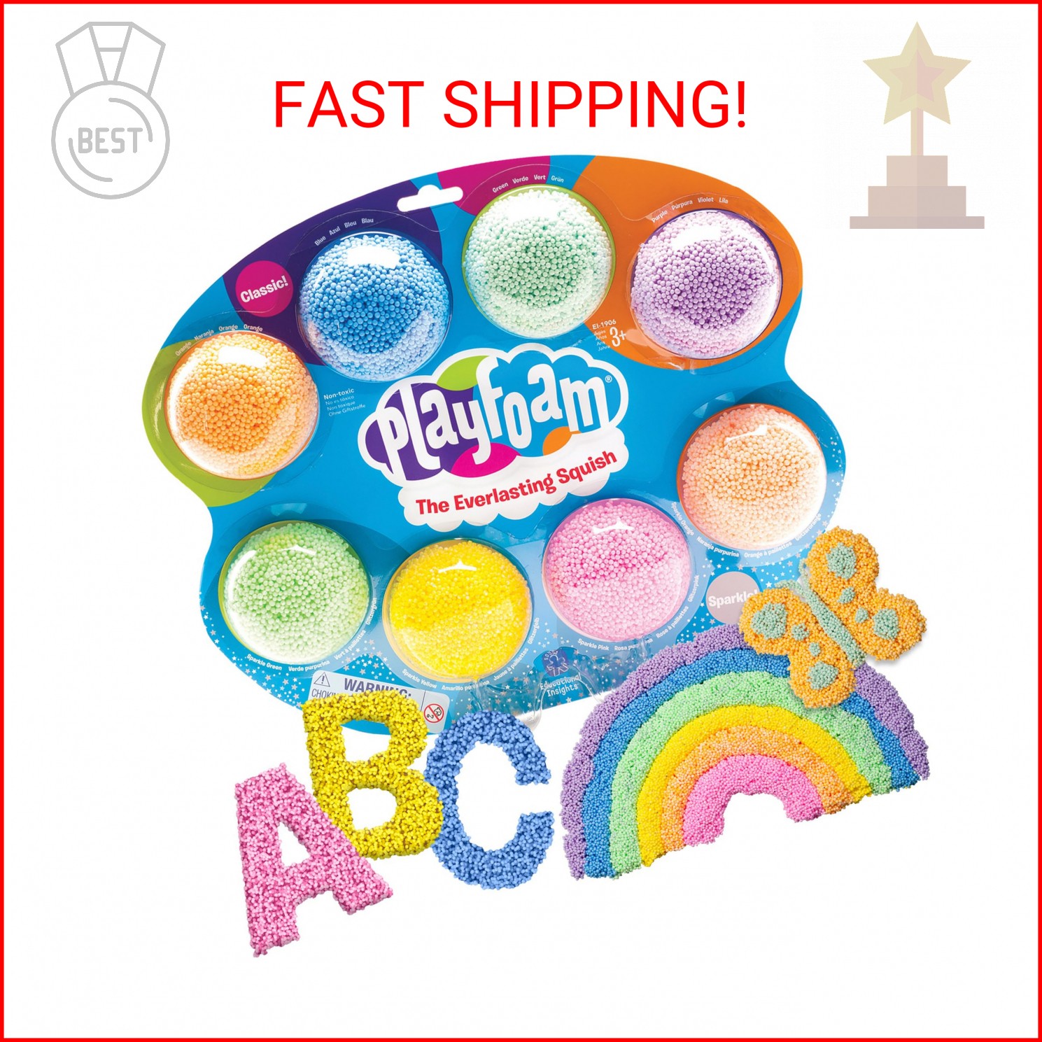 Educational Insights Playfoam 8-Pack: Classic & Sparkle – Preschool Sensory Toys