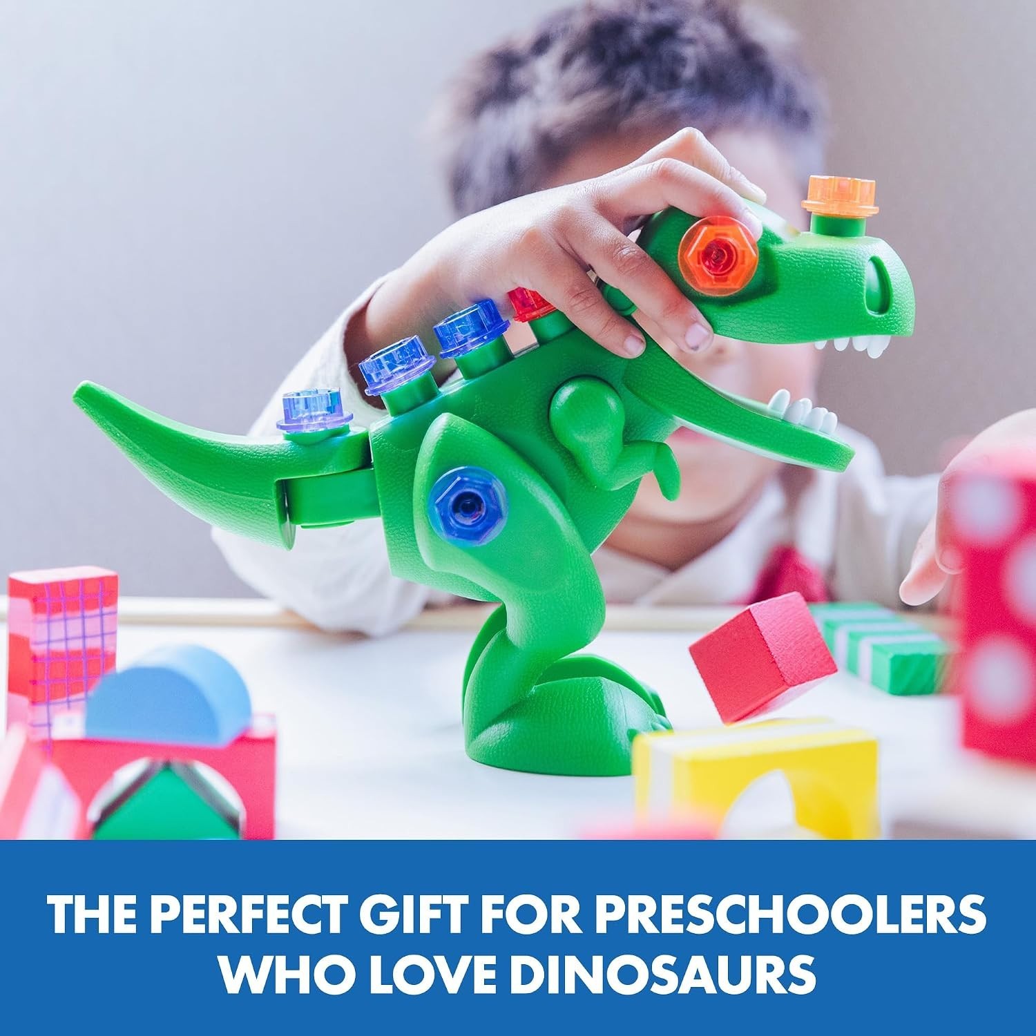 Interactive Design & Drill T-Rex: 12-Piece Toy for Motor Skills Development
