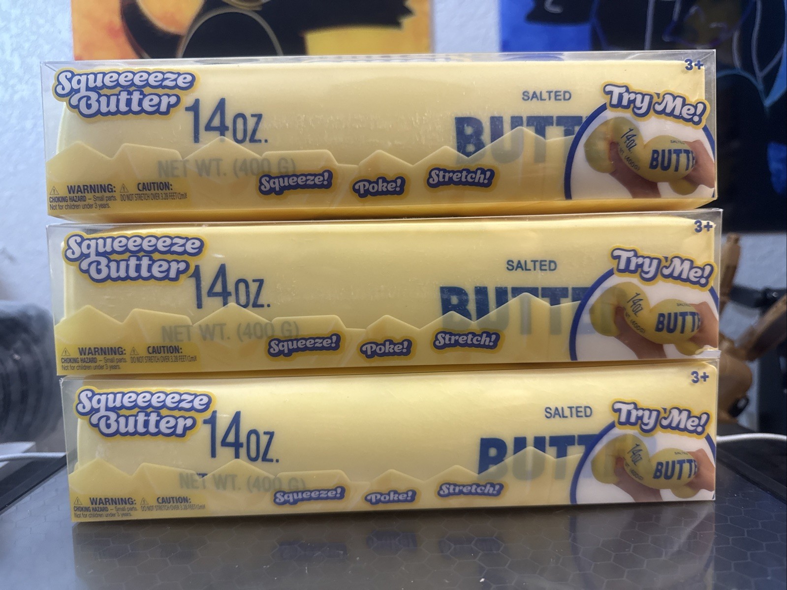(3) NEW Sunny Days Viral Jumbo Squeezy Butter Squishy Toy Stress Relief LOT OF 3