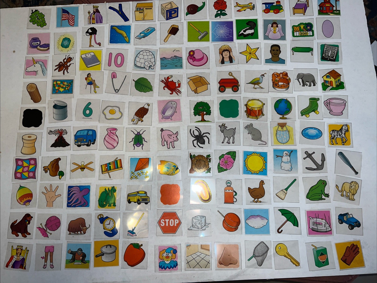 120 Colorful 2”square Pictures – Use For Reading/Phonics Activities- Clear