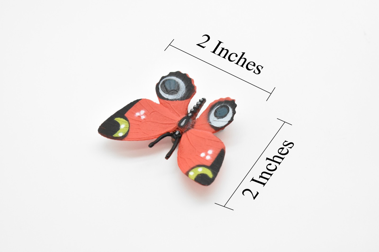 Butterfly, Red, Rubber Toy Bug, Realistic Figure, Model, Replica, Kids 2″ F4469